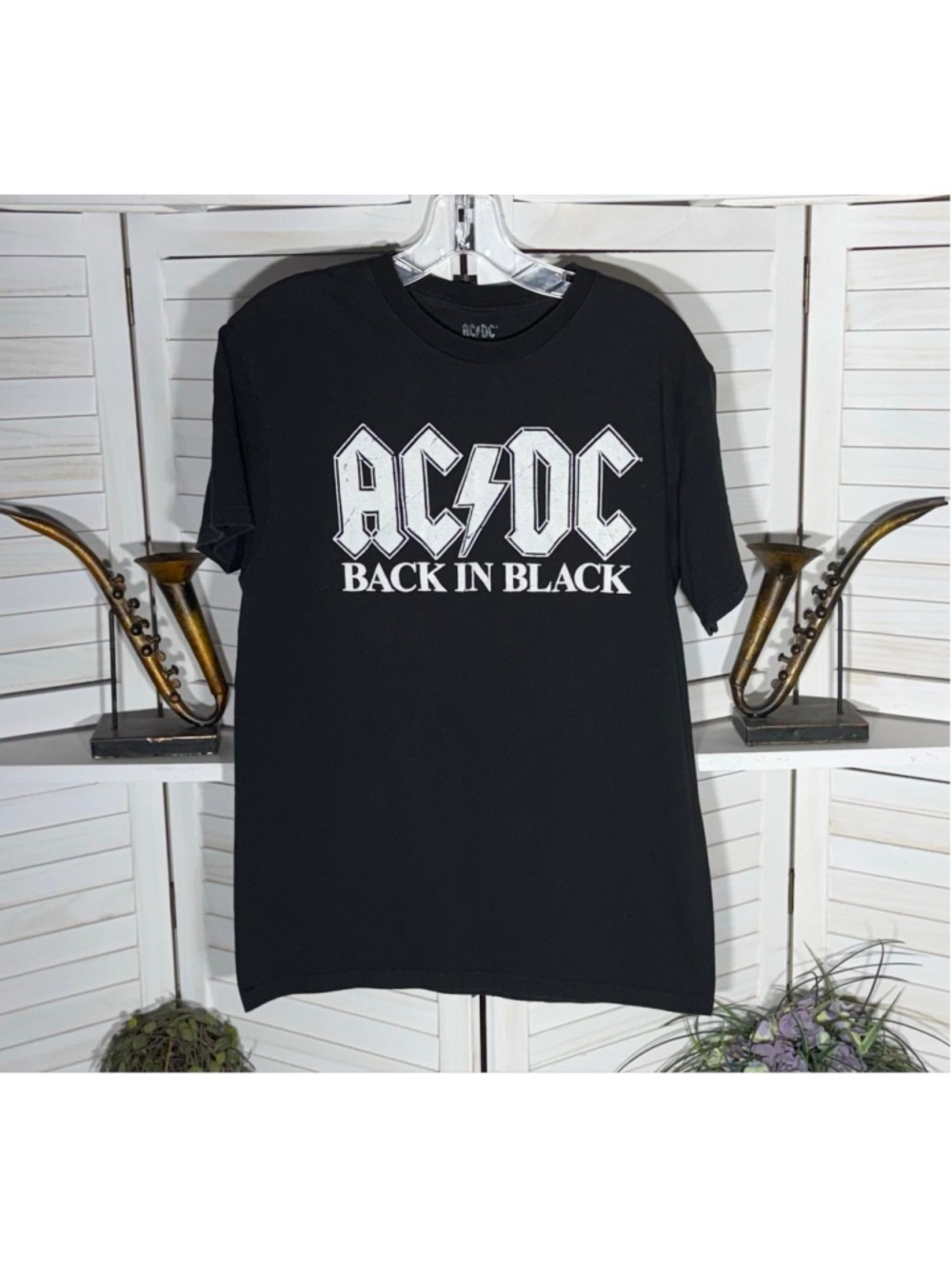 vintage ACDC T-shirt Back in Black cotton goth punk Alt grunge edgy rocker biker